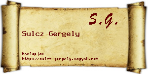 Sulcz Gergely névjegykártya